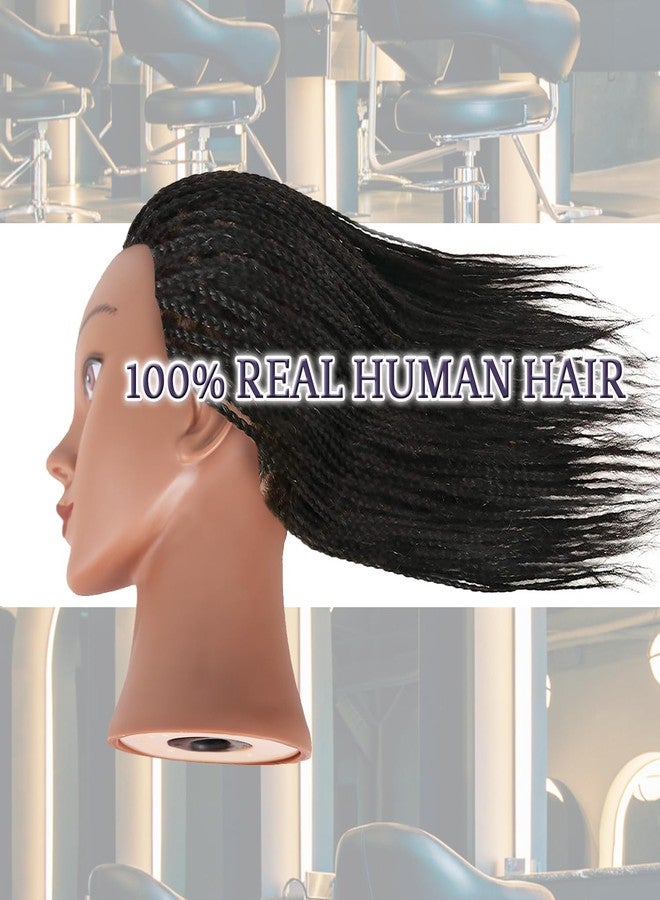 Ineffable 16"Mannequin Head with 100% Real Human Hair Mannequin Head for Braiding Hairstylists Manikin Head Cosmetology Doll Head for Hair Styling (16inch) - Image 5